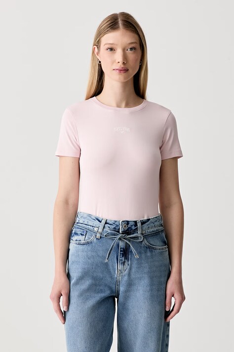 Guess Jeans tričko dámské bavlněné s elastanem růžové W6YI51 K4679