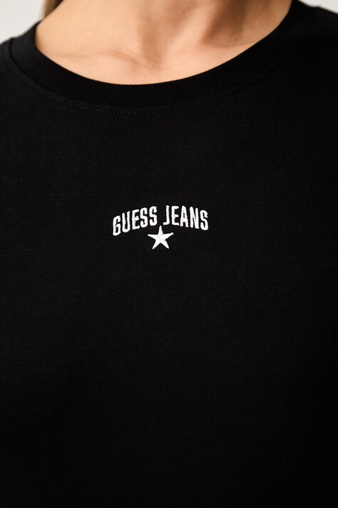 Guess Jeans T-shirt damski bawełniany z elastanem czarny W6YI51 K4679