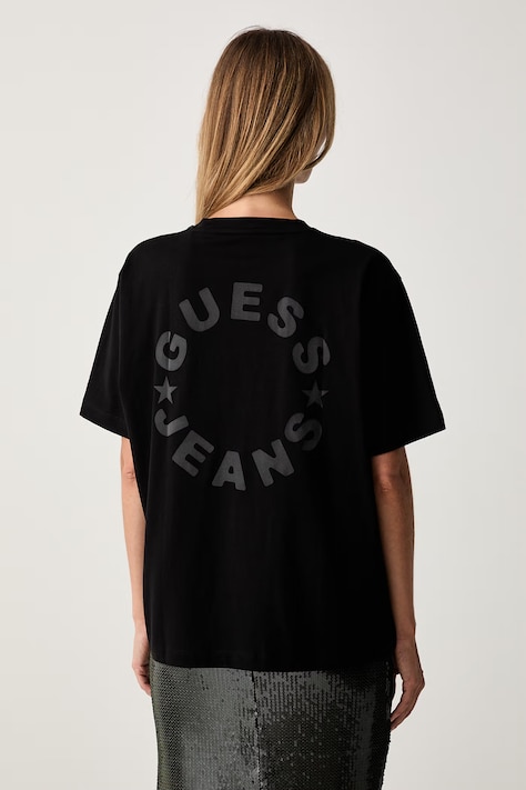 Guess Jeans kratka majica ženska bombažna črna W6YI11 K3690