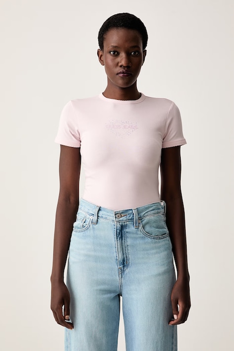 Guess Jeans tričko dámske s bavlnou ružové W6YI05 K3640