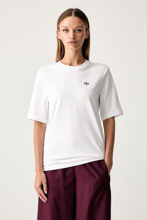 adidas Originals kratka majica ženska bombažna Essentials bela KQ6722