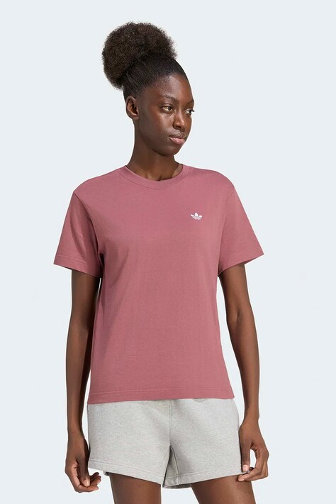 adidas Originals T-shirt damski bawełniany Essentials różowy KQ6702