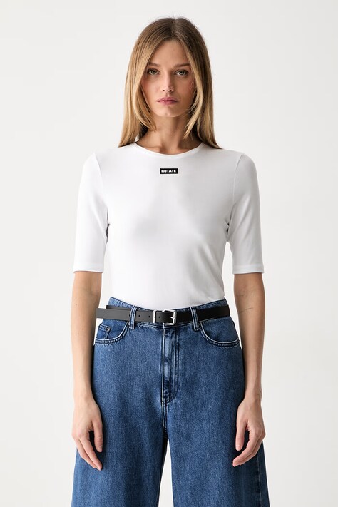 Rotate T-shirt damski z modalem biały 113131400