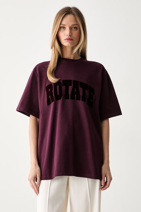 Rotate T-shirt damski bawełniany fioletowy 1163602694