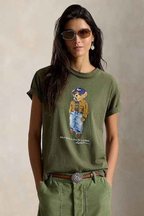 Polo Ralph Lauren T-shirt damski bawełniany zielony 211B17806
