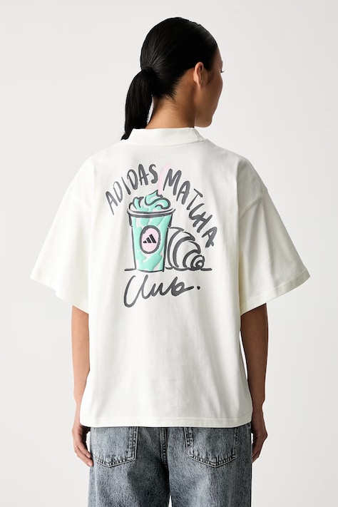 adidas T-shirt damski bawełniany beżowy KY2878