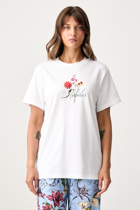 adidas T-shirt damski bawełniany Floral Pack biały KT2768