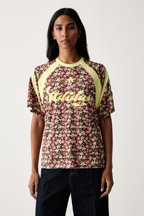 adidas T-shirt damski x Farm Rio żółty KR0240