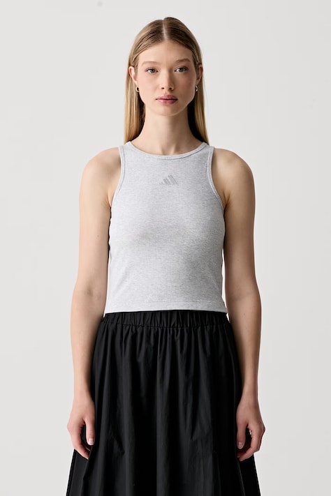 adidas top damski z bawełną szary KS7835