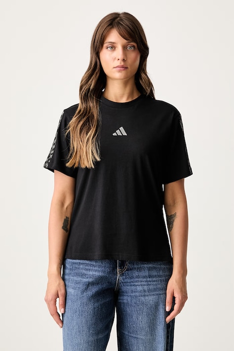 adidas T-shirt damski bawełniany Leopard Pack czarny KH1550
