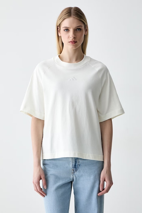 adidas T-shirt damski bawełniany beżowy KT0297