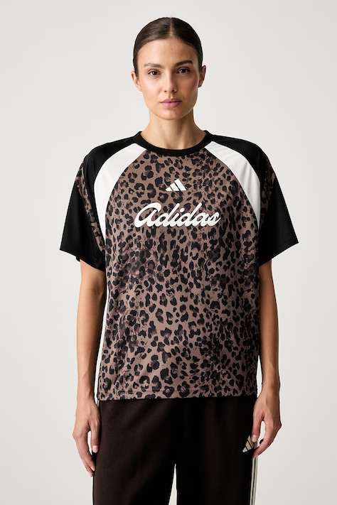 adidas T-shirt damski House of Tiro brązowy KV0905