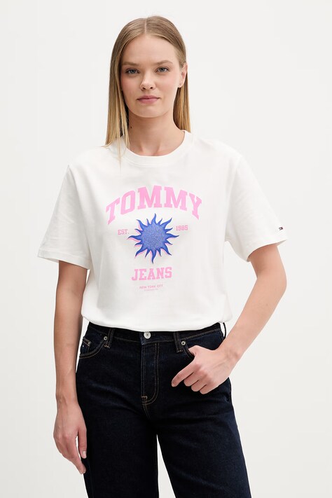 Tommy Jeans T-shirt damski bawełniany biały DW0DW23159
