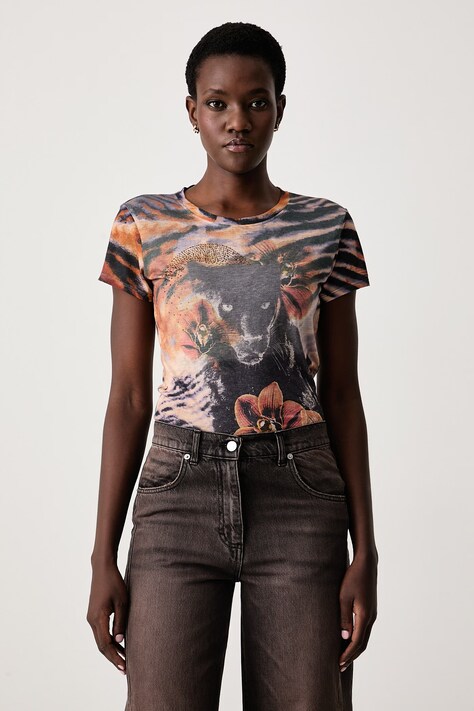 Guess T-shirt γυναικείο πορτοκαλί W6BI36 K6148