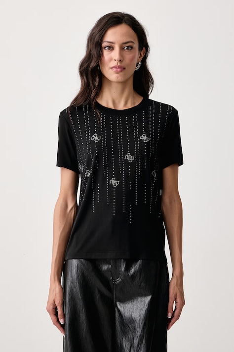 Guess T-shirt damski z modalem czarny W6BI29 K6050