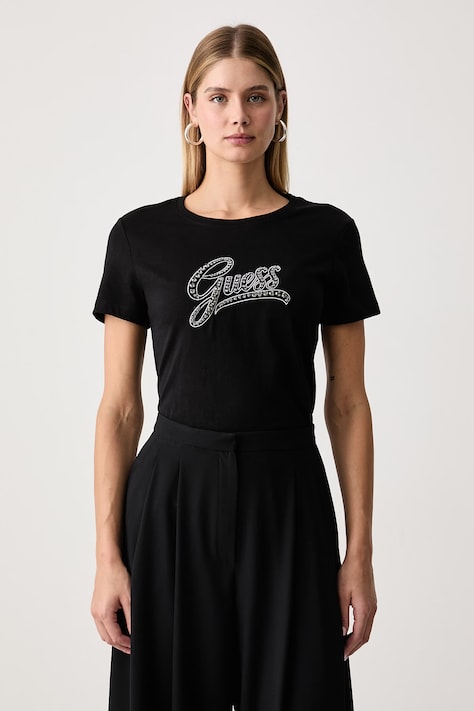 Guess Тениска дамска от памук черна W6BI21 K6040