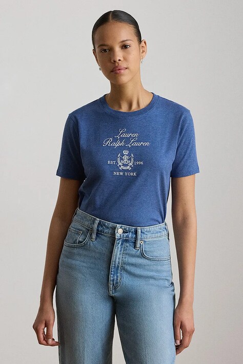 Lauren Ralph Lauren T-shirt damski bawełniany niebieski 200B23546