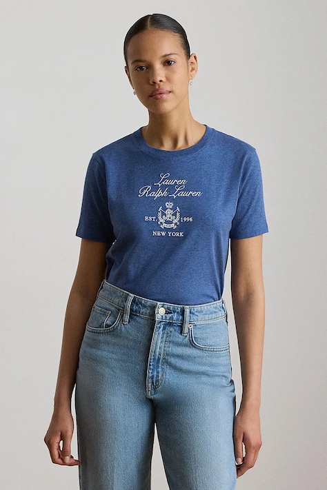 Lauren Ralph Lauren T-shirt damski bawełniany niebieski 200B23546