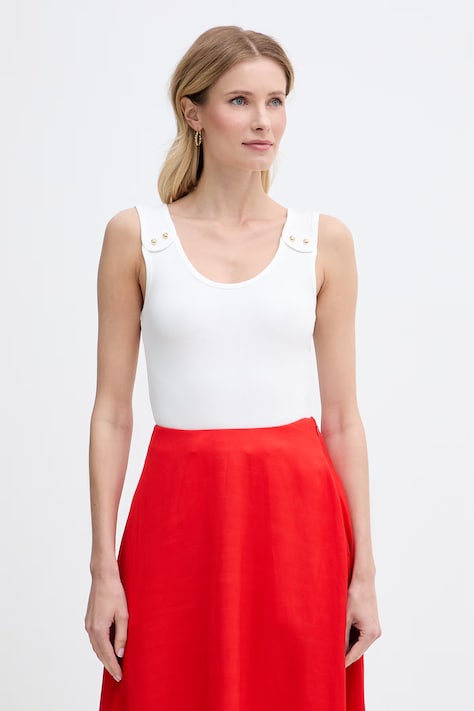 Tommy Hilfiger top pentru femei, cu vâscoză bej WW0WW52112