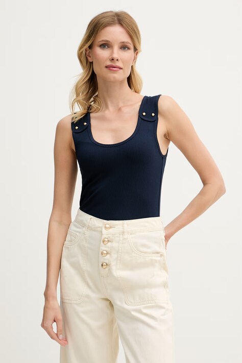 Tommy Hilfiger top damski z wiskozą granatowy WW0WW52112