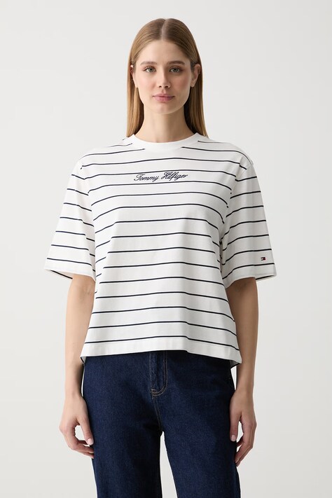 Tommy Hilfiger T-shirt damski bawełniany biały WW0WW50948