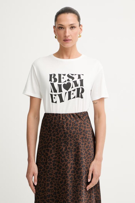 Morgan T-shirt damski bawełniany DMAMA biały DMAMA