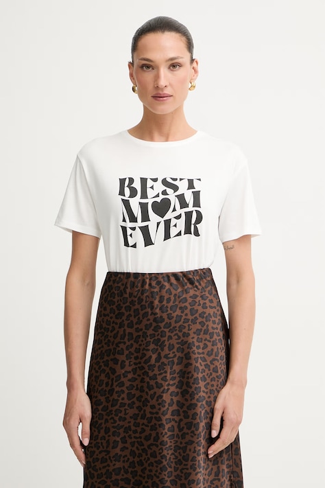 Morgan T-shirt damski bawełniany DMAMA biały DMAMA