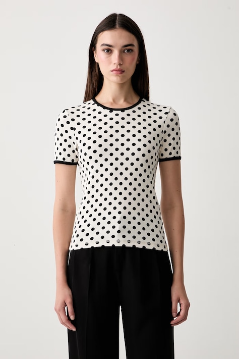 Marimekko T-shirt damski bawełniany z elastanem beżowy 095883
