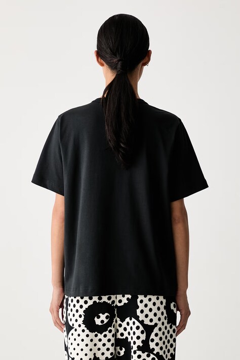 Marimekko тениска дамска от памук черна 095891