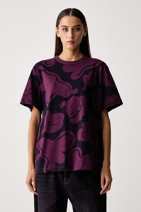 Marimekko Kratka majica ženska bombažna vijolična 095940