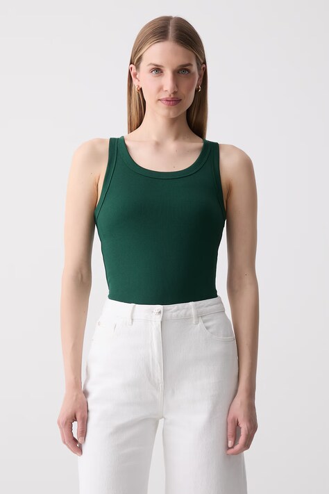 Marc O'Polo top damski bawełniany z elastanem zielony 5000011500