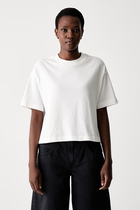 Marc O'Polo T-shirt damski bawełniany beżowy 5000010009