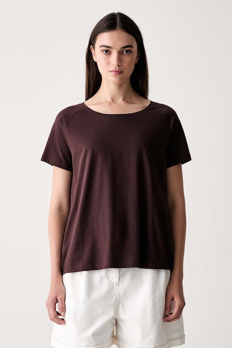 Marc O'Polo tricou pentru femei din bumbac burgundia 5000010003