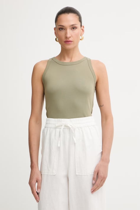 Marc O'Polo top damski bawełniany zielony 5000014383
