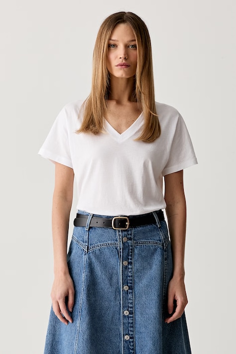 Marc O'Polo T-shirt basic damski bawełniany biały 5000014379