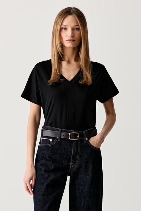 Marc O'Polo T-shirt basic damski bawełniany czarny 5000014379