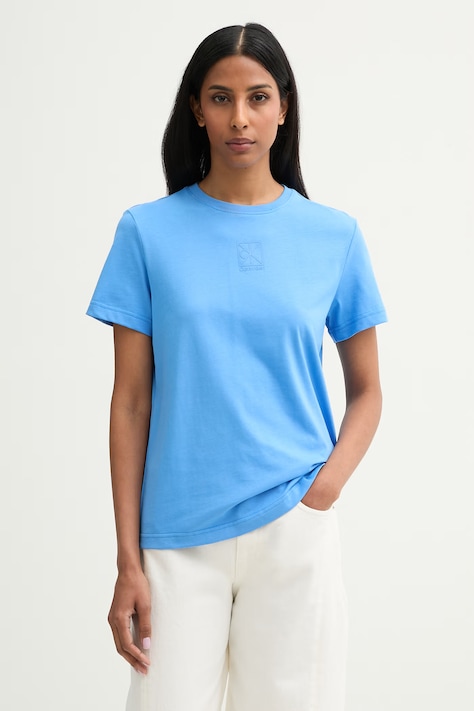 Calvin Klein T-shirt γυναικείο βαμβακερό μπλε LV044G200G