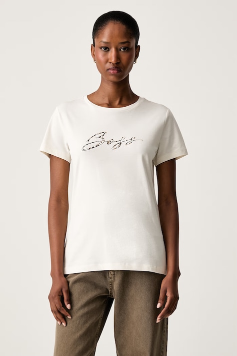 BOSS Orange T-shirt damski bawełniany C_Elove_5 biały 50566827