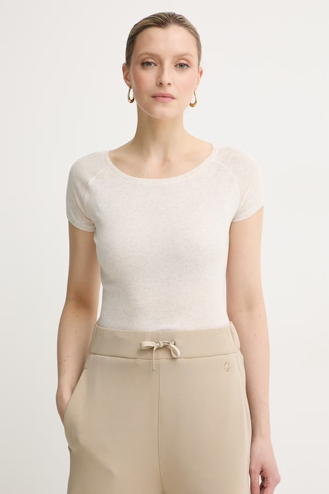 BOSS Orange tricou basic pentru femei, cu bumbac C_Espia_1 bej 50565989