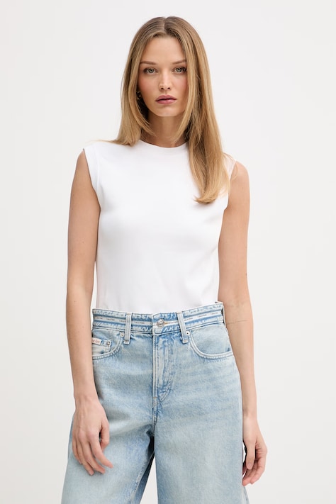 DKNY top damski bawełniany biały DJ6T1788