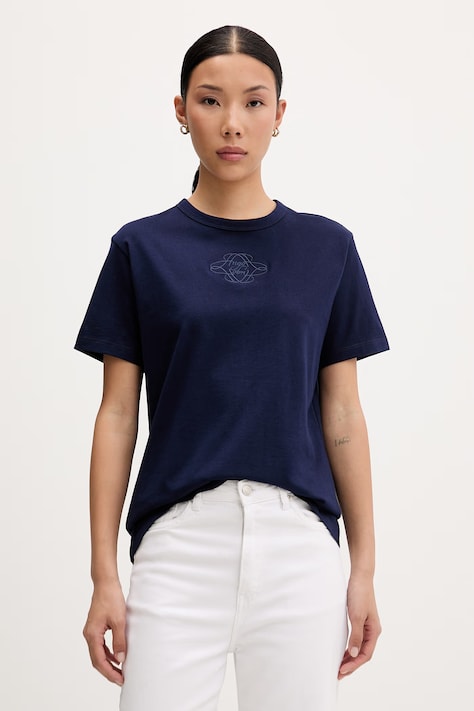 HUGO T-shirt damski bawełniany Damacia_8 granatowy 50573353