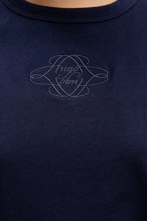 HUGO T-shirt damski bawełniany Damacia_8 granatowy 50573353