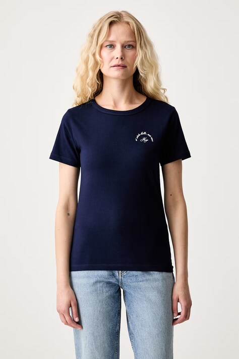 HUGO T-shirt damski bawełniany Deloris_5 granatowy 50571074