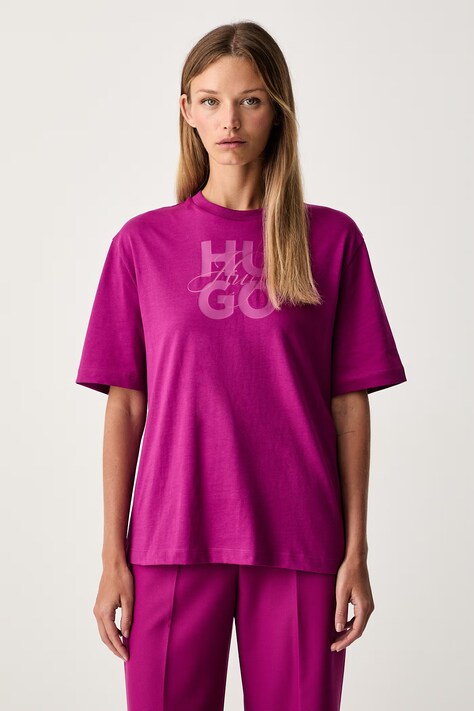 HUGO T-shirt damski bawełniany Dashire_5 różowy 50566678