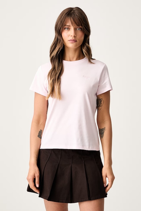HUGO Blue t-shirt γυναικείο βαμβακερό Damatee_B ροζ 50575770