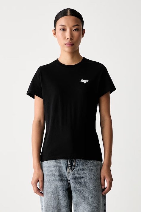 HUGO Blue t-shirt γυναικείο βαμβακερό Damatee_B μαύρο 50575770