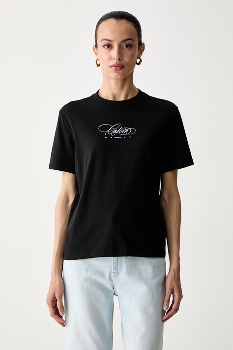 Calvin Klein Jeans majica za žene od pamuka crna LV047G814G