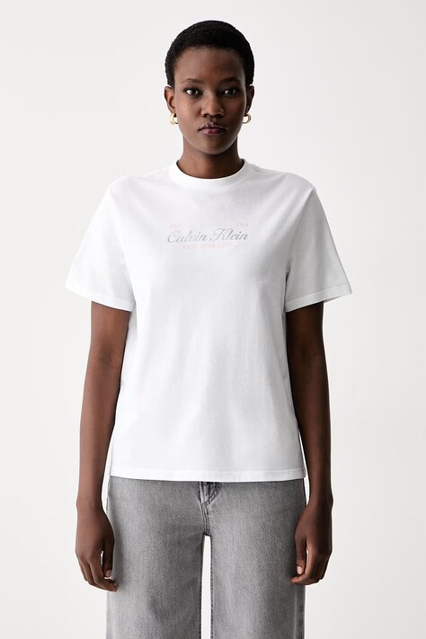 Calvin Klein Jeans t-shirt γυναικείο βαμβακερό λευκό LV047G804G