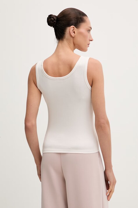 Guess top damski z bawełną OLYMPE beżowy V6YP09 K4312