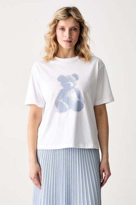 Guess T-shirt damski bawełniany BEAR biały V6YI06 K4273